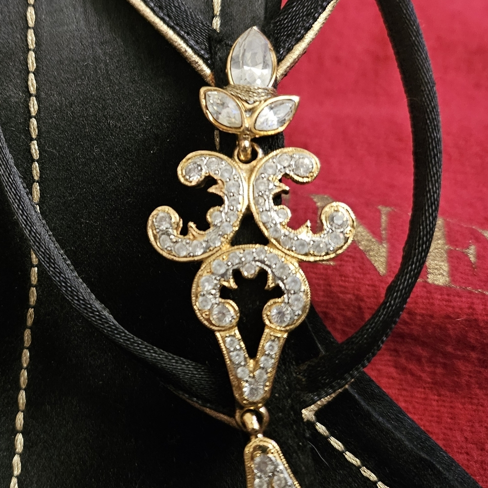 Rene Caovilla blinged out rhinestone heels with gold trim - Picture 6 of 12